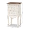 Baxton Studio Levron Traditional Two-Tone Walnut Brown and Antique White Finished Wood 2-Drawer Nightstand 194-11954-ZORO - alternate 3